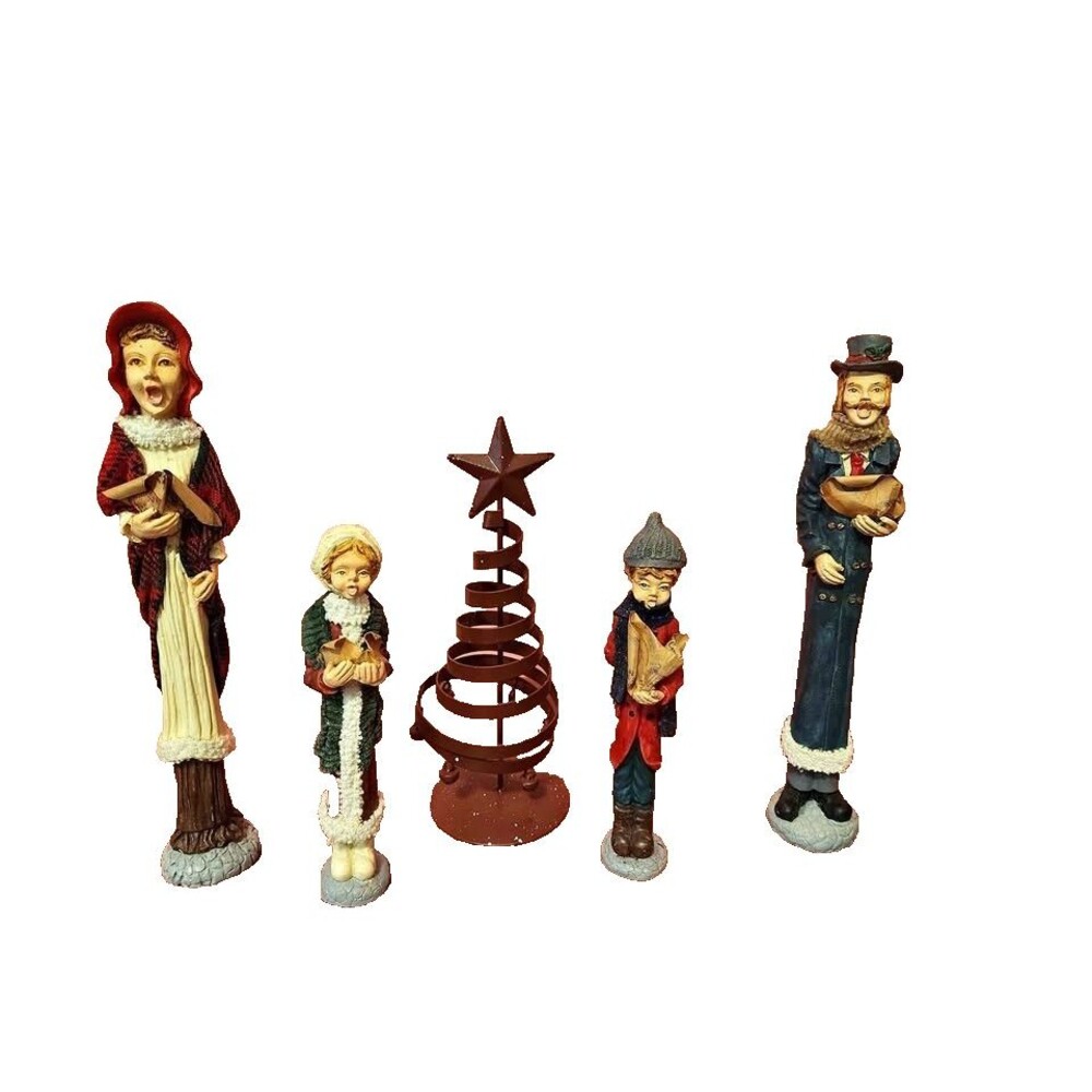 Christmas Carolers w/ Tree Family of Four